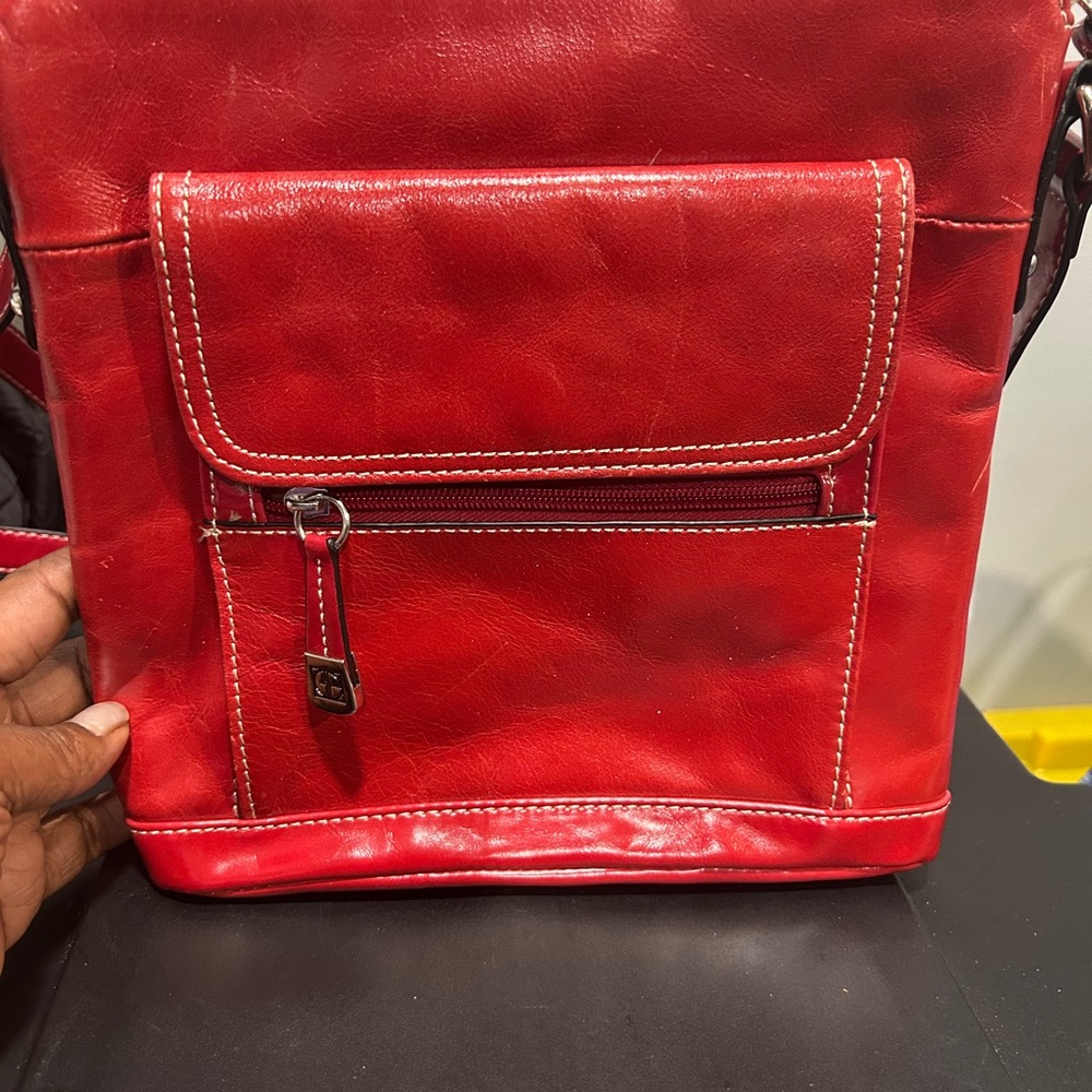 Giani Bernini Red Messenger Bag with Structured Design